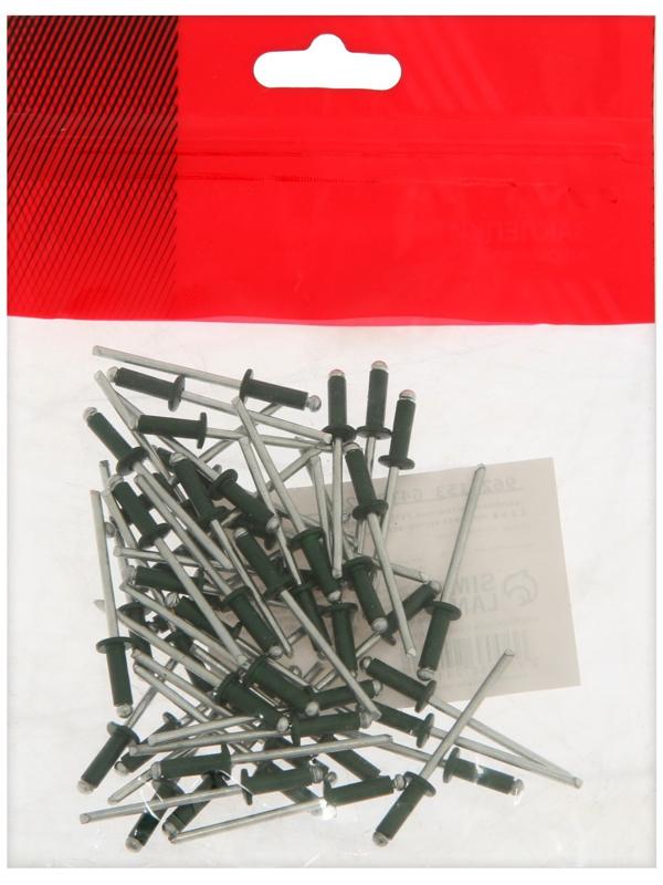 Заклёпки ТУНДРА krep, вытяжные, алюминий-сталь, 3,2х8 мм, темно-зеленые, 50 шт