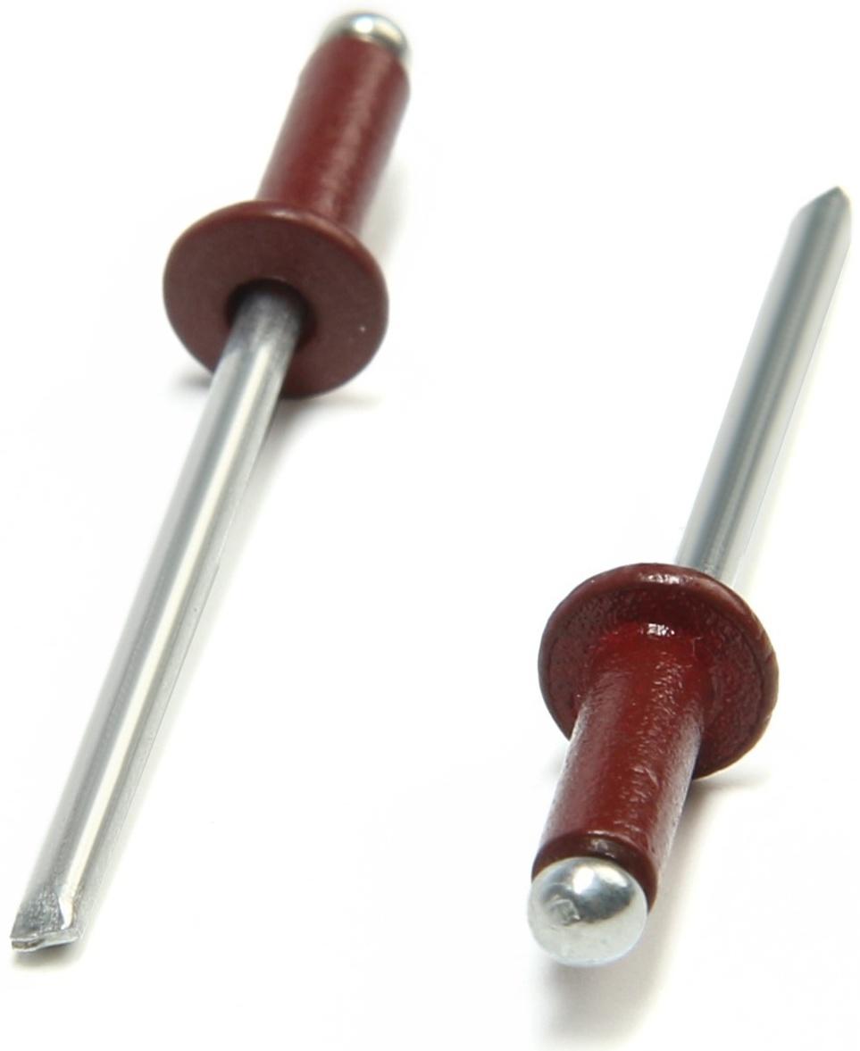 Заклёпки ТУНДРА krep, вытяжные, алюминий-сталь, 3,2х8 мм, красное вино, 50 шт