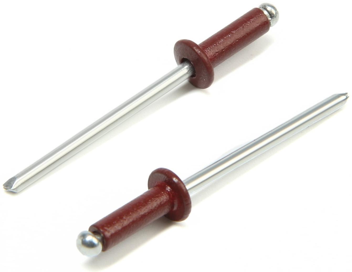 Заклёпки ТУНДРА krep, вытяжные, алюминий-сталь, 3,2х8 мм, красное вино, 50 шт