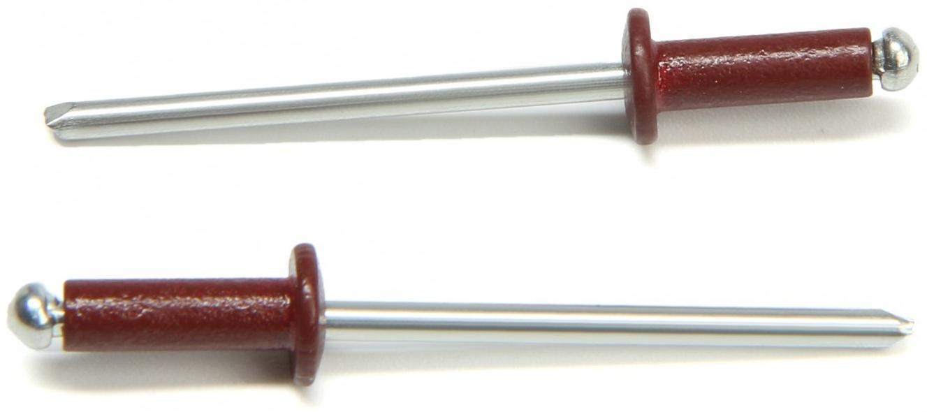 Заклёпки ТУНДРА krep, вытяжные, алюминий-сталь, 3,2х8 мм, красное вино, 50 шт