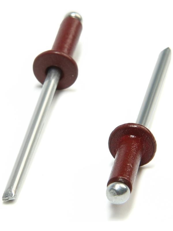 Заклёпки ТУНДРА krep, вытяжные, алюминий-сталь, 3,2х8 мм, красное вино, 50 шт