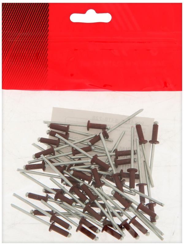 Заклёпки ТУНДРА krep, вытяжные, алюминий-сталь, 3,2х8 мм, красное вино, 50 шт