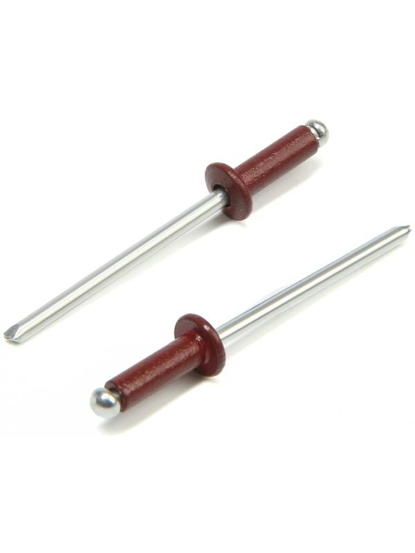 Заклёпки ТУНДРА krep, вытяжные, алюминий-сталь, 3,2х8 мм, красное вино, 50 шт