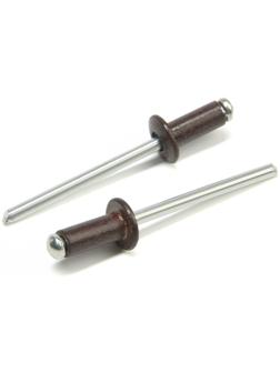 Заклёпки ТУНДРА krep, вытяжные, алюминий-сталь, 4х10 мм, темно-коричневые, 50 шт