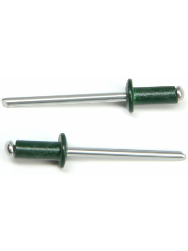 Заклёпки ТУНДРА krep, вытяжные, алюминий-сталь, 4х10 мм, темно-зеленые, 50 шт