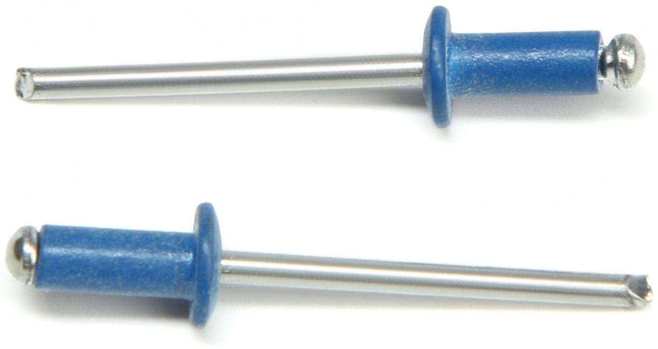 Заклёпки ТУНДРА krep, вытяжные, алюминий-сталь, 4х10 мм, синие, 50 шт