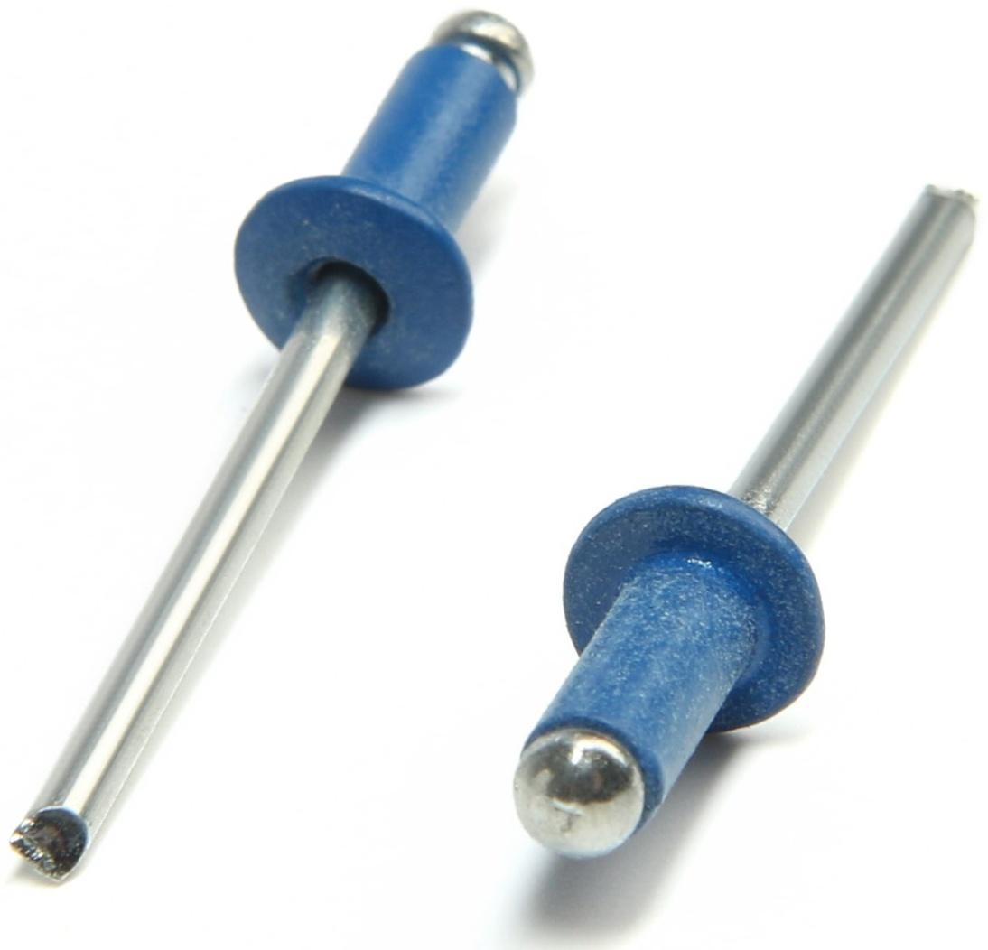 Заклёпки ТУНДРА krep, вытяжные, алюминий-сталь, 4х10 мм, синие, 50 шт