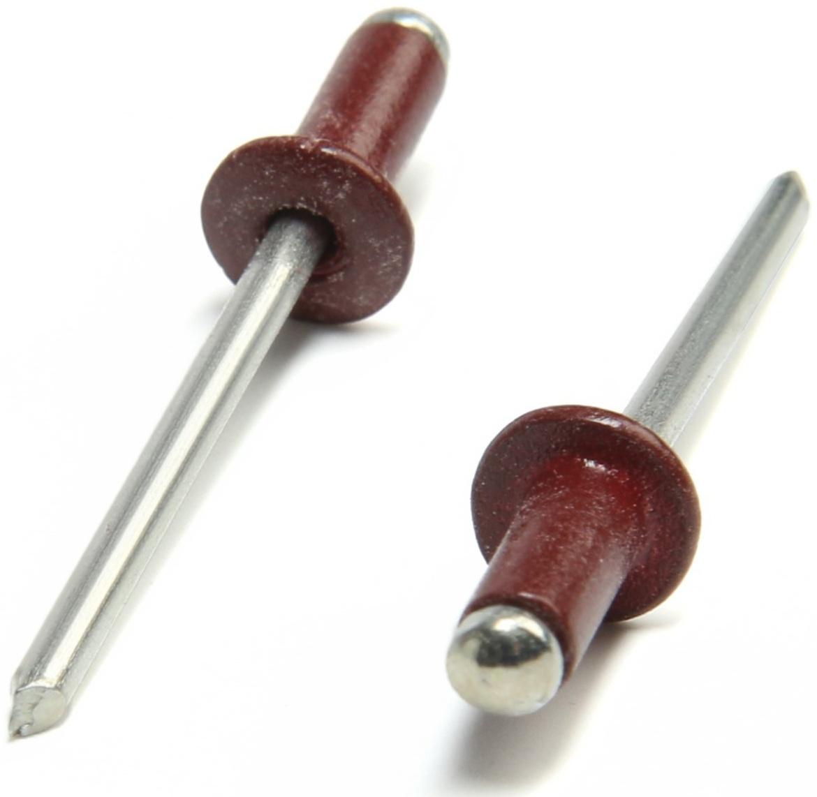 Заклёпки ТУНДРА krep, вытяжные, алюминий-сталь, 4х10 мм, красное вино, 50 шт