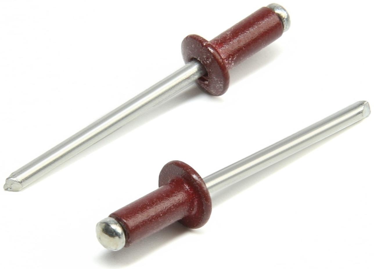 Заклёпки ТУНДРА krep, вытяжные, алюминий-сталь, 4х10 мм, красное вино, 50 шт