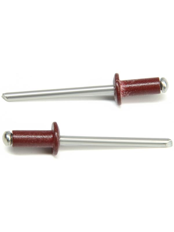 Заклёпки ТУНДРА krep, вытяжные, алюминий-сталь, 4х10 мм, красное вино, 50 шт