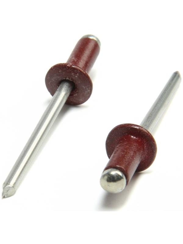 Заклёпки ТУНДРА krep, вытяжные, алюминий-сталь, 4х10 мм, красное вино, 50 шт