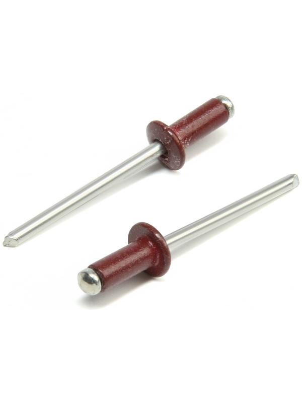 Заклёпки ТУНДРА krep, вытяжные, алюминий-сталь, 4х10 мм, красное вино, 50 шт