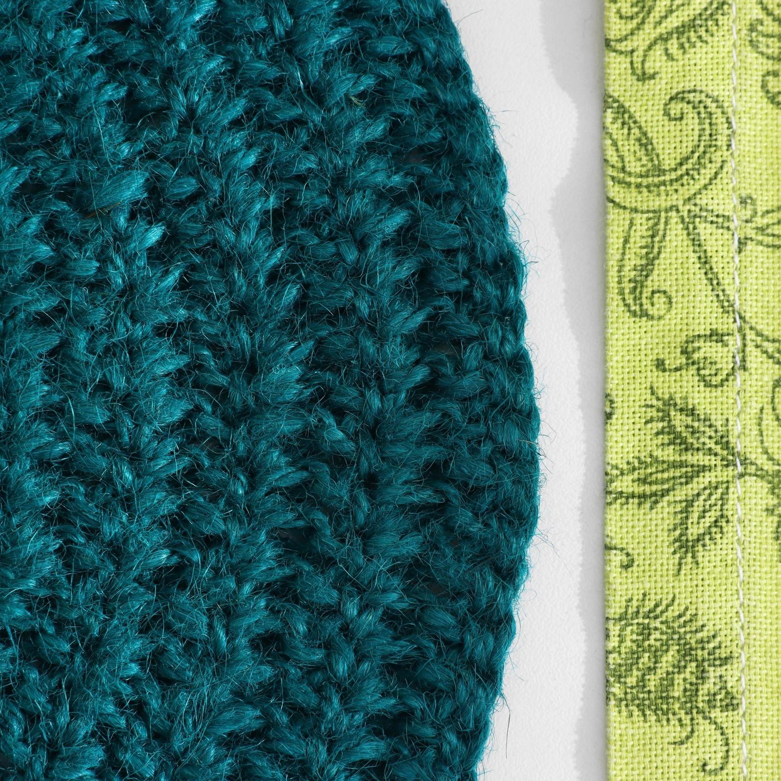 Салфетки сервировочные, D 35 см, зелёный, джут