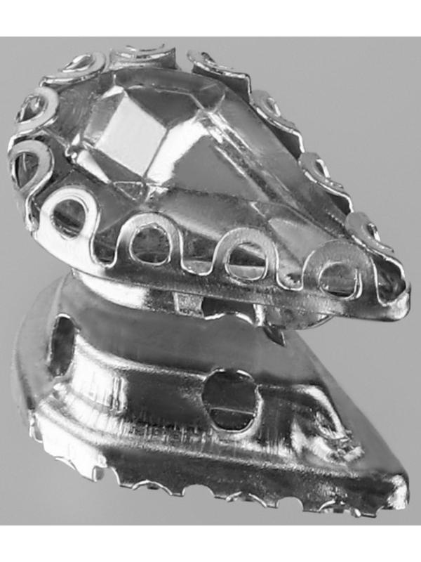 Стразы пришивные «Капля», в ажурной оправе, 6 × 10 мм, 20 шт, цвет белый