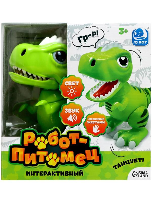 Робот динозавр «Питомец» IQ BOT, интерактивный: сенсорный, звук, свет, на батарейках