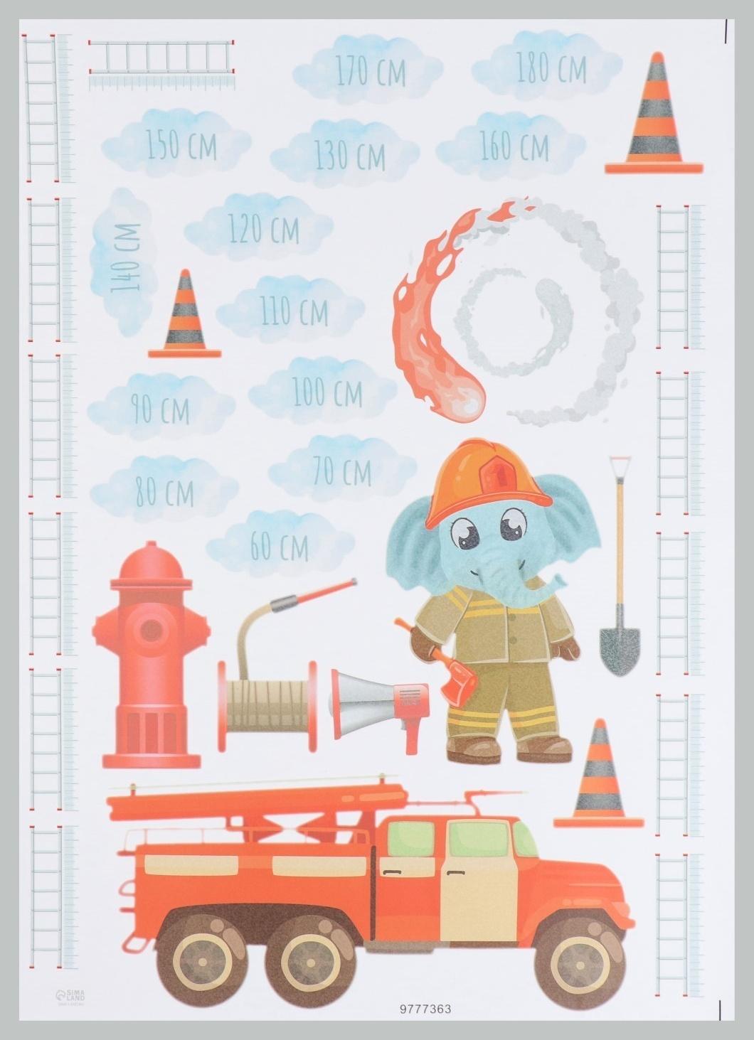 Наклейка интерьерная цветная ростомер 