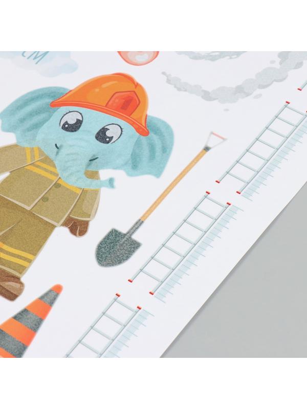 Наклейка интерьерная цветная ростомер 