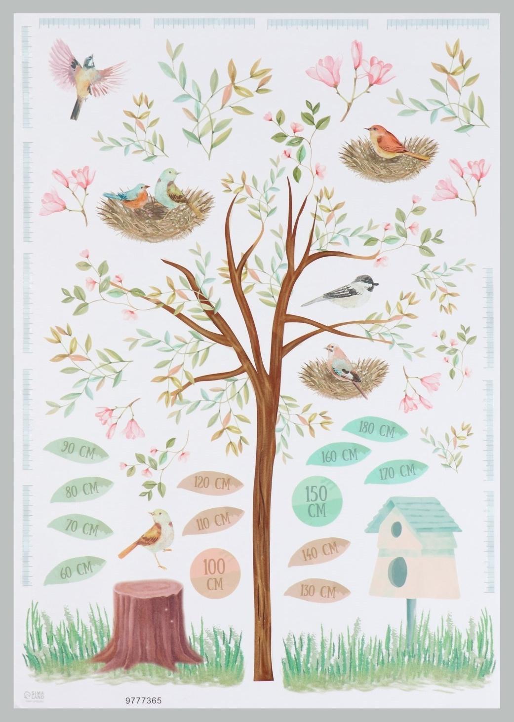 Наклейка интерьерная цветная ростомер 