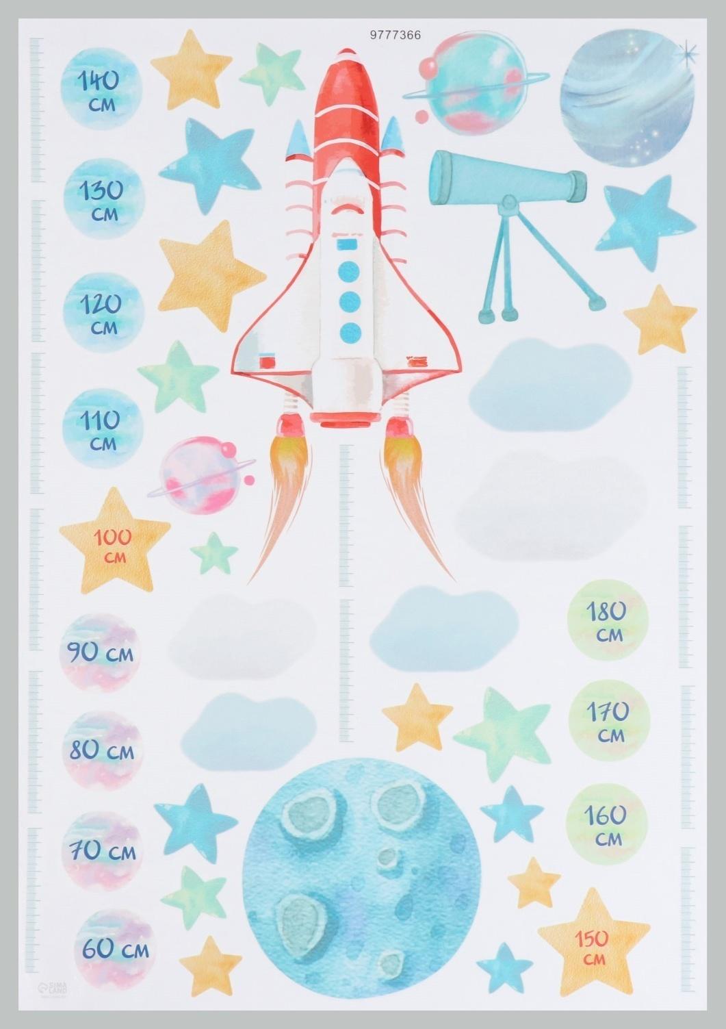 Наклейка интерьерная цветная ростомер 