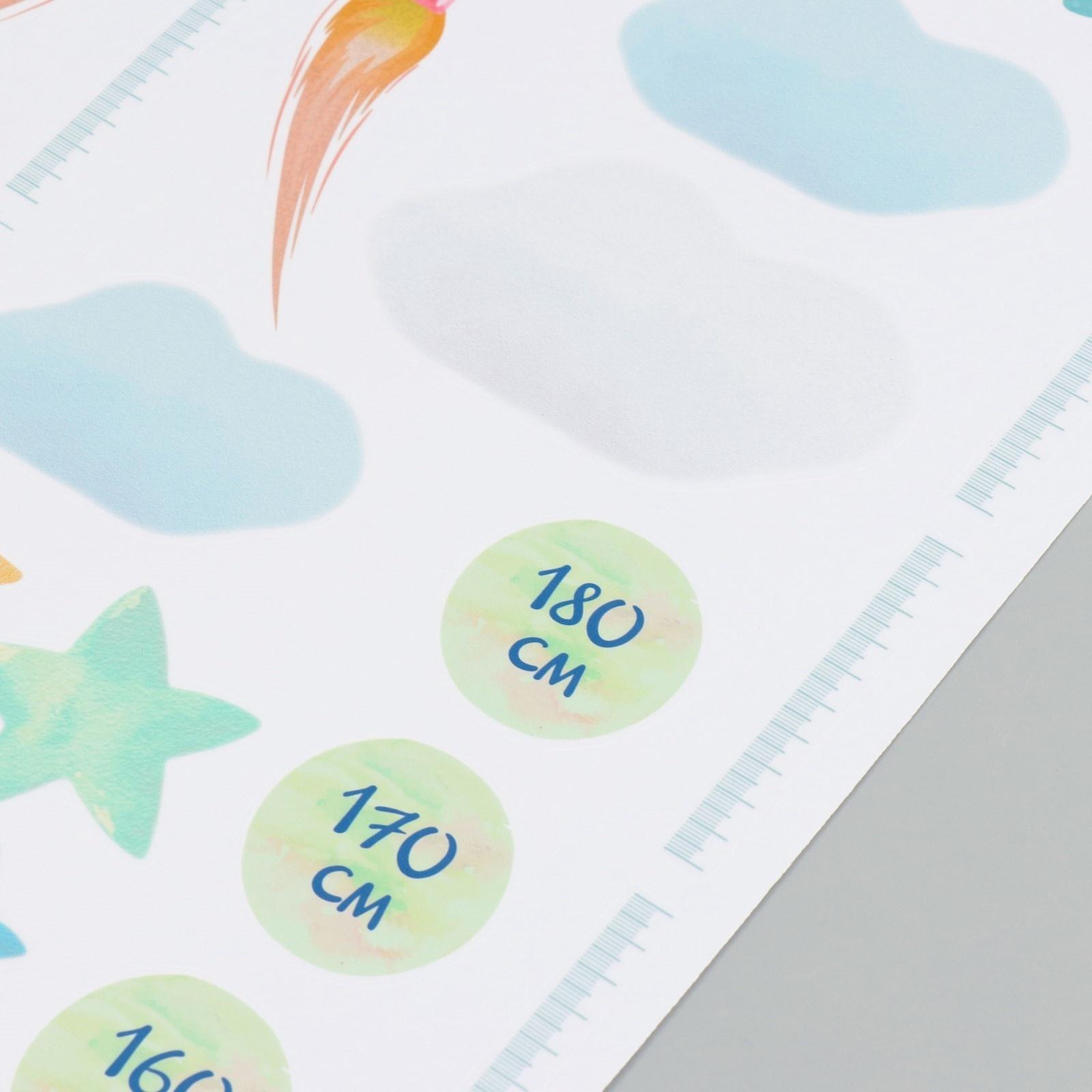 Наклейка интерьерная цветная ростомер 