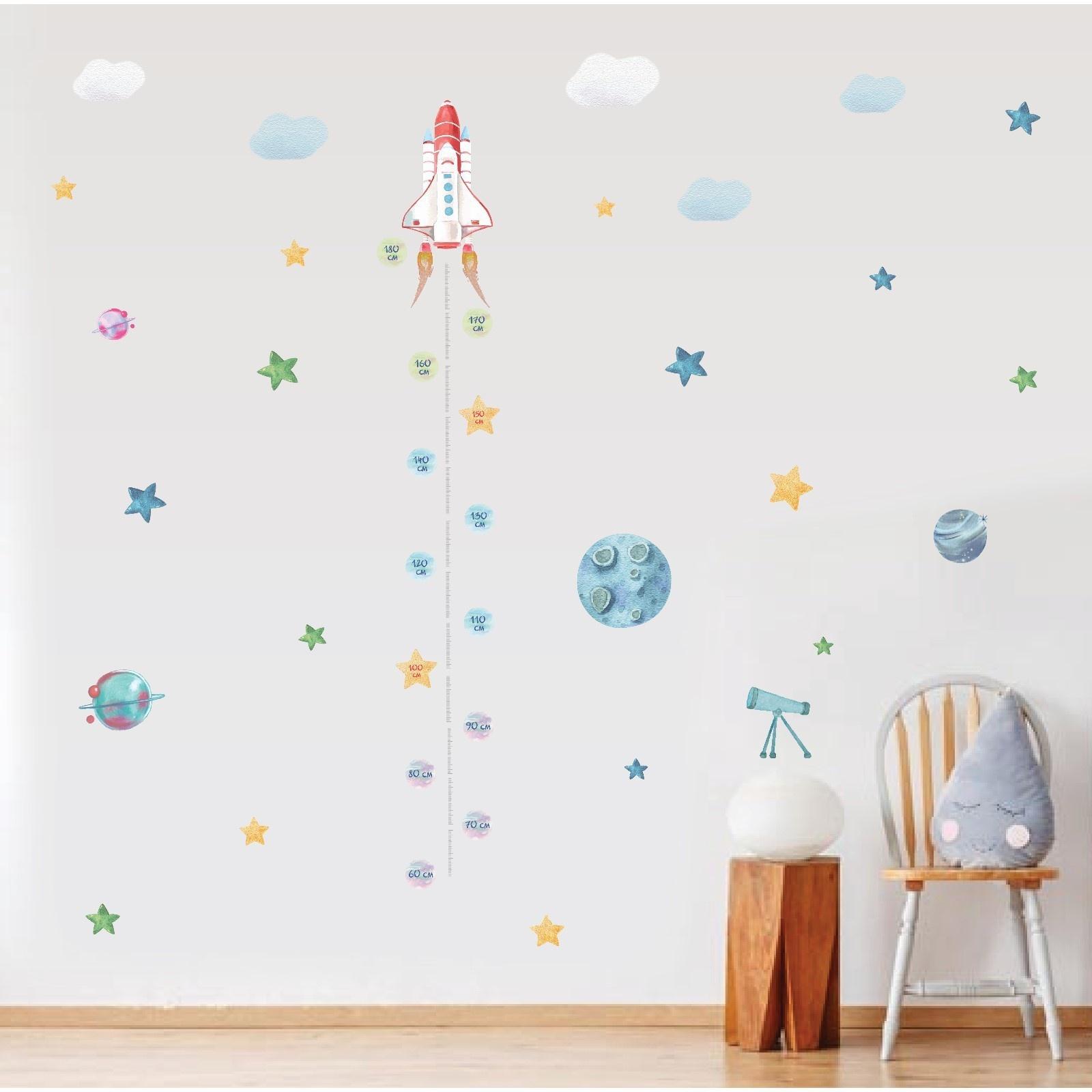 Наклейка интерьерная цветная ростомер 