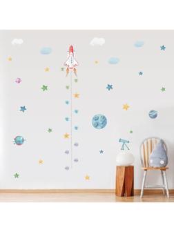 Наклейка интерьерная цветная ростомер 