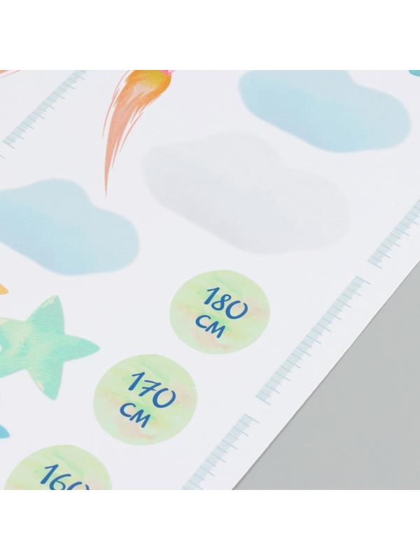 Наклейка интерьерная цветная ростомер 