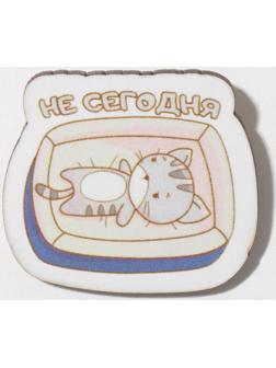 Брошь деревянная 