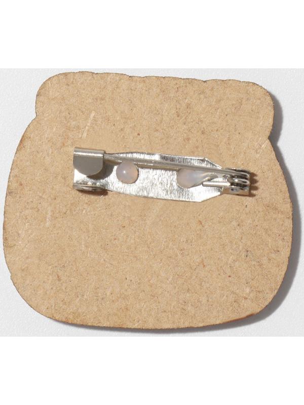 Брошь деревянная 