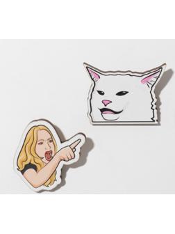 Набор брошей деревянных (2шт) 