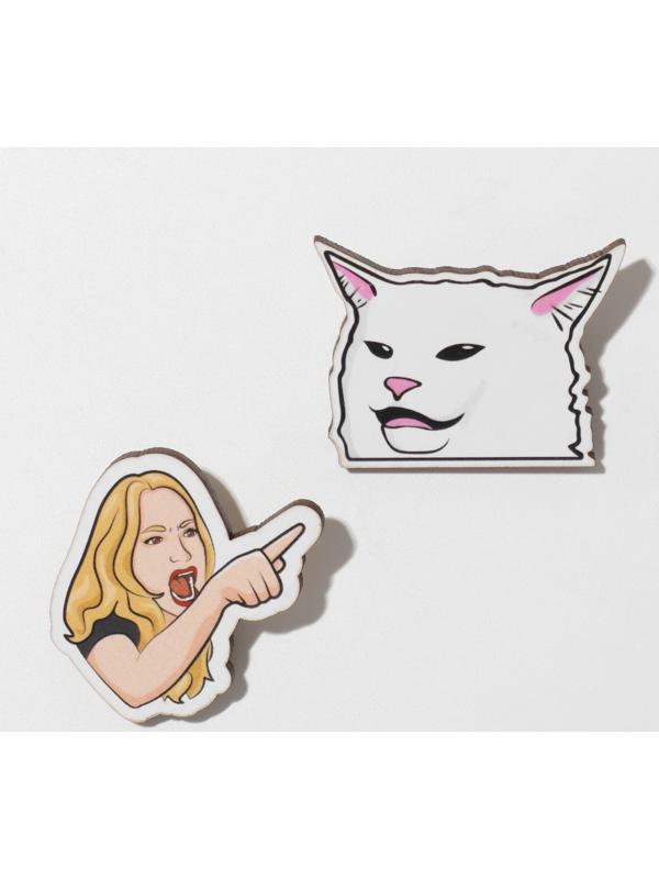 Набор брошей деревянных (2шт) 