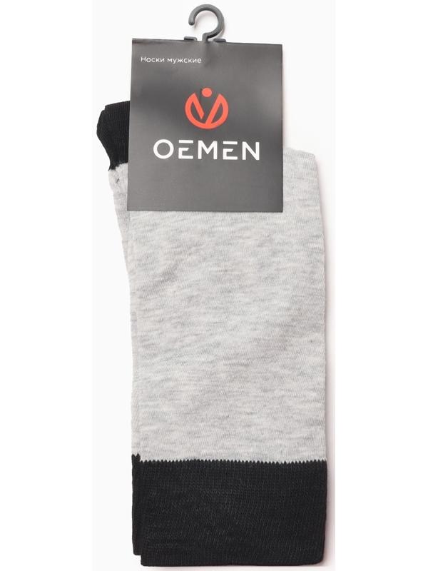 Носки мужские, цвет светло-серый/черный, размер 27