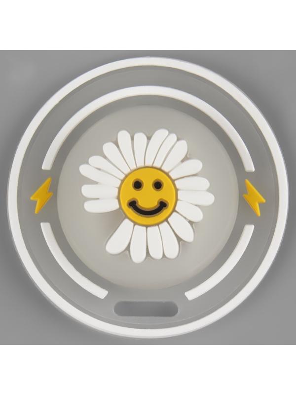 Нашивка силиконовая «Ромашка», светящаяся, 5 × 5 см, цвет белый