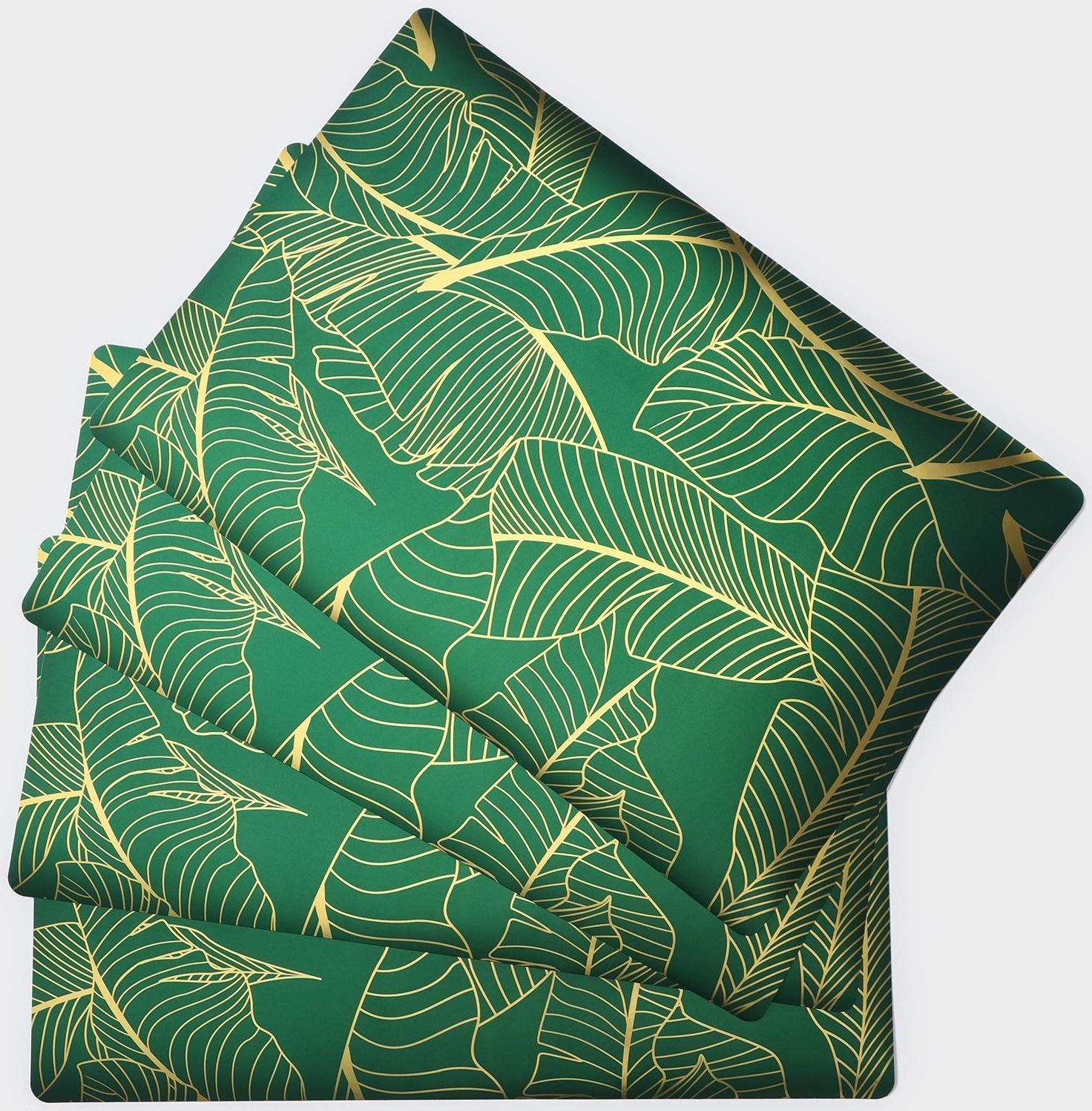 Набор салфеток сервировочных Доляна «Лаундж», 4 шт, 30×45 см, цвет зелёный