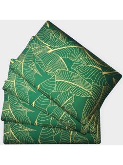 Набор салфеток сервировочных Доляна «Лаундж», 4 шт, 30×45 см, цвет зелёный