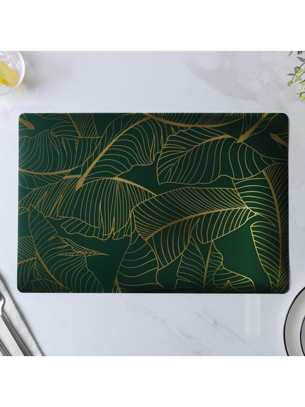 Набор салфеток сервировочных Доляна «Лаундж», 4 шт, 30×45 см, цвет зелёный