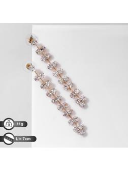 Серьги висячие со стразами 