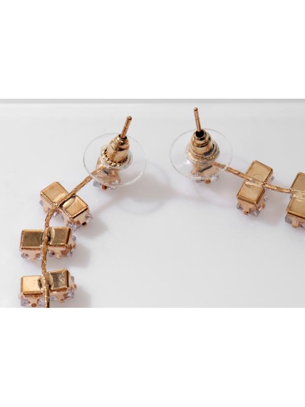 Серьги висячие со стразами 