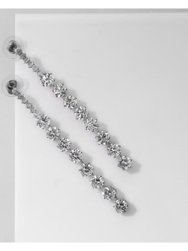 Серьги висячие со стразами 