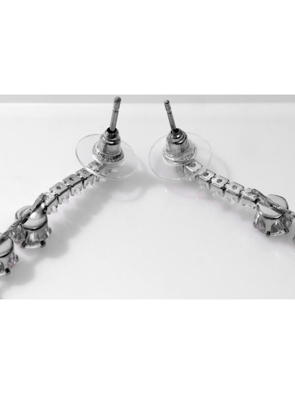 Серьги висячие со стразами 