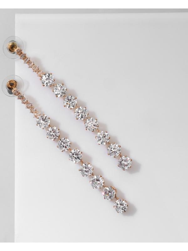 Серьги висячие со стразами 