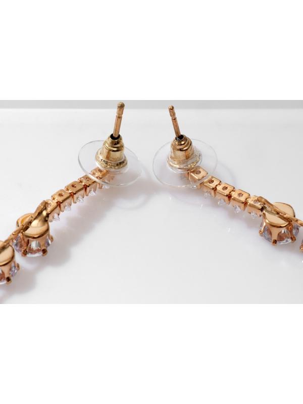 Серьги висячие со стразами 