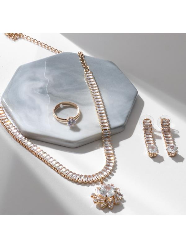 Набор 3 предмета: серьги, колье, кольцо 