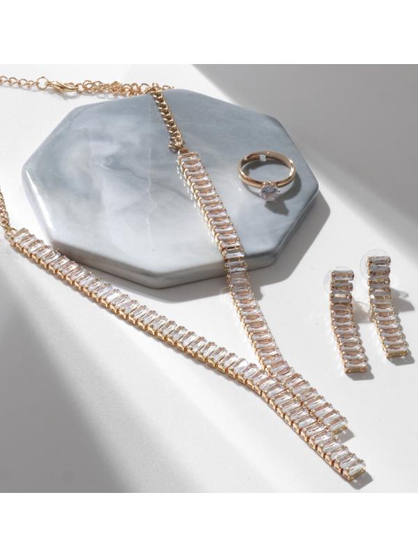 Набор 3 предмета: серьги, колье, кольцо 