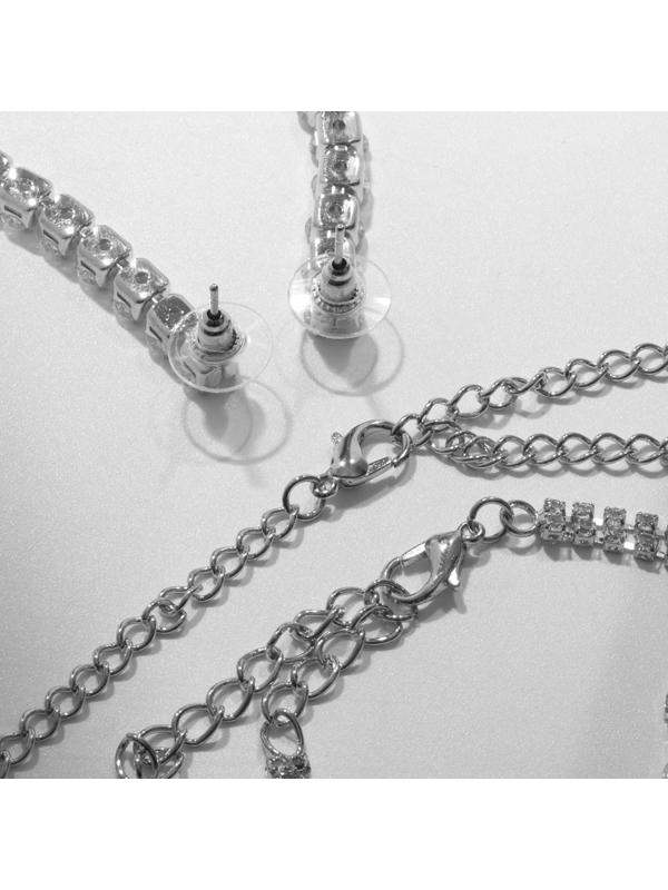 Набор 4 предмета: серьги, колье, браслет, кольцо 