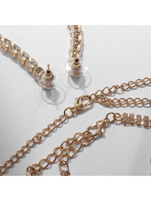 Набор 4 предмета: серьги, колье, браслет, кольцо 