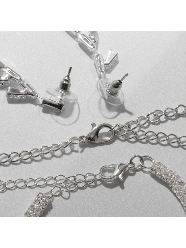 Набор 4 предмета: серьги, колье, браслет, кольцо 