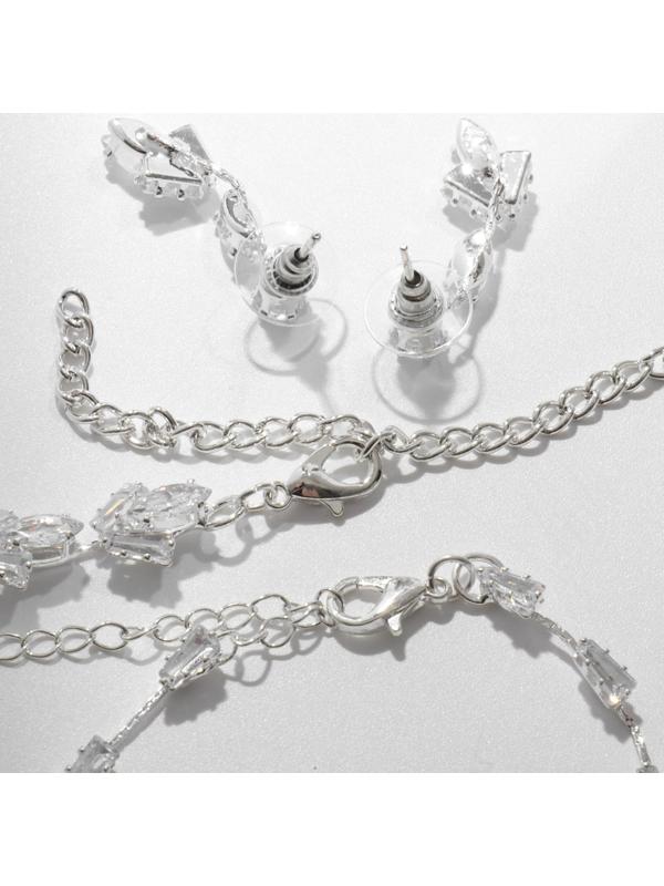 Набор 4 предмета: серьги, колье, браслет, кольцо 