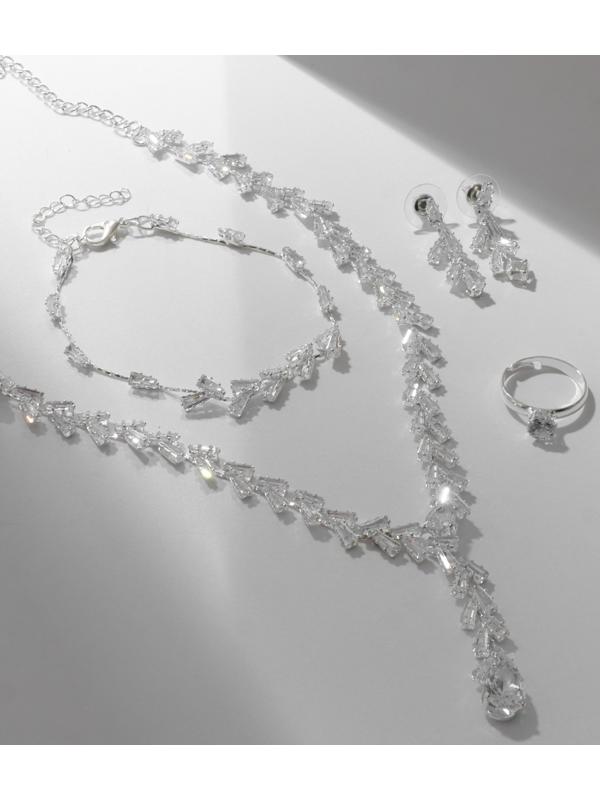 Набор 4 предмета: серьги, колье, браслет, кольцо 