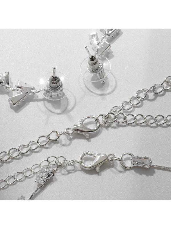 Набор 4 предмета: серьги, колье, браслет, кольцо 